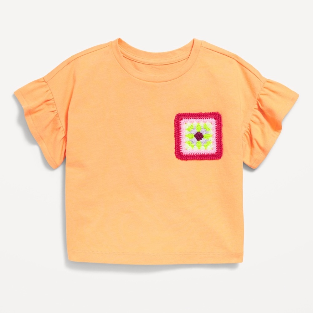 Old Navy | Short-Sleeve Crotchet-Knit Graphic Top for Toddler Girls